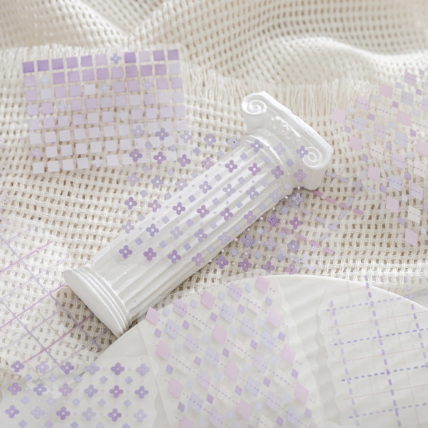 20 Pcs Grid Themed PET Stickers QTGZ