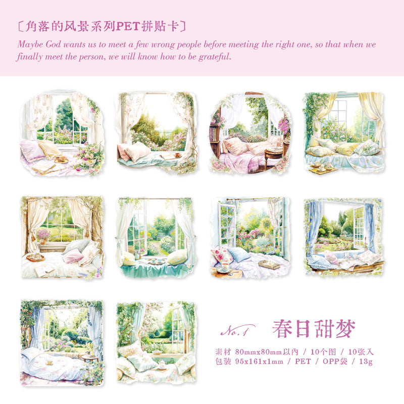 10 Pcs Landscape PET Cardstock JLDFJ