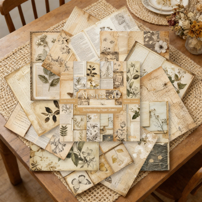 6 inch Vintage Botanical Scrapbook Paper Pad SKP027