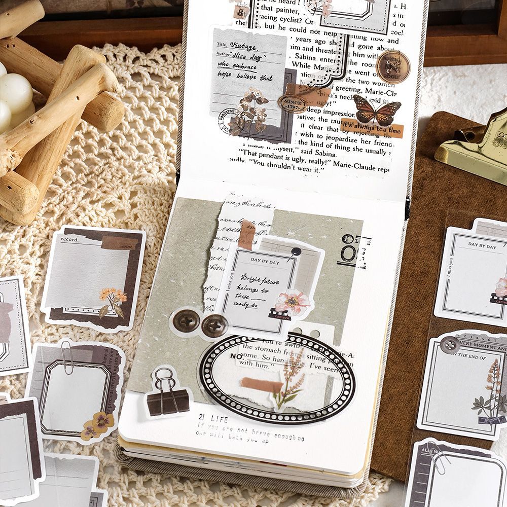 6 Pcs Vintage Writable Stickers HDXS
