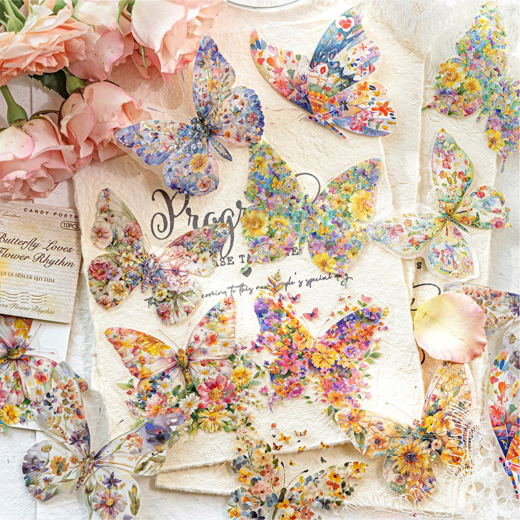 10 Pcs Floral World PET Stickers HHSJ