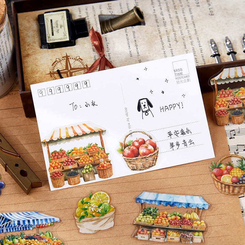 20 Pcs Food Shop Theme PET Stickers LMSD