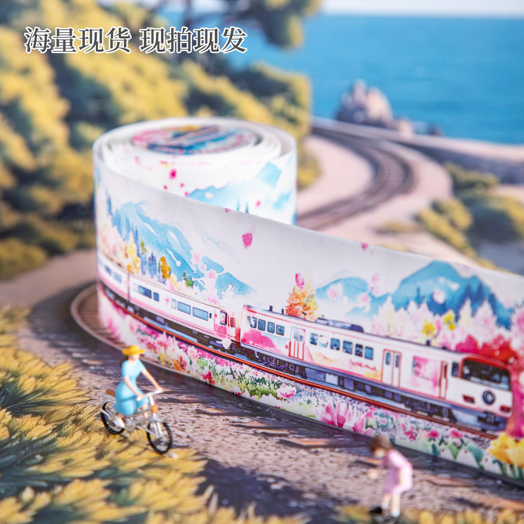 1 Roll Train Landscape Washi Stickers Tape KWLSLC