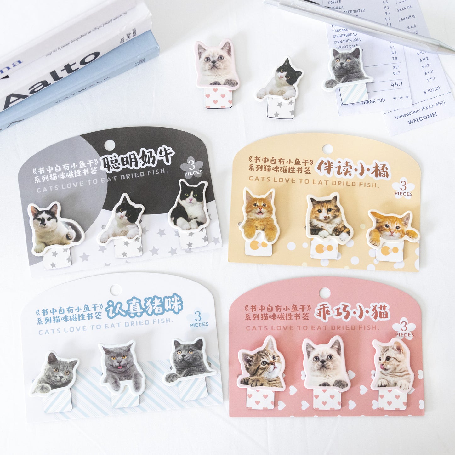 3-Pcs-Cat-Theme-Magnetic-Bookmark