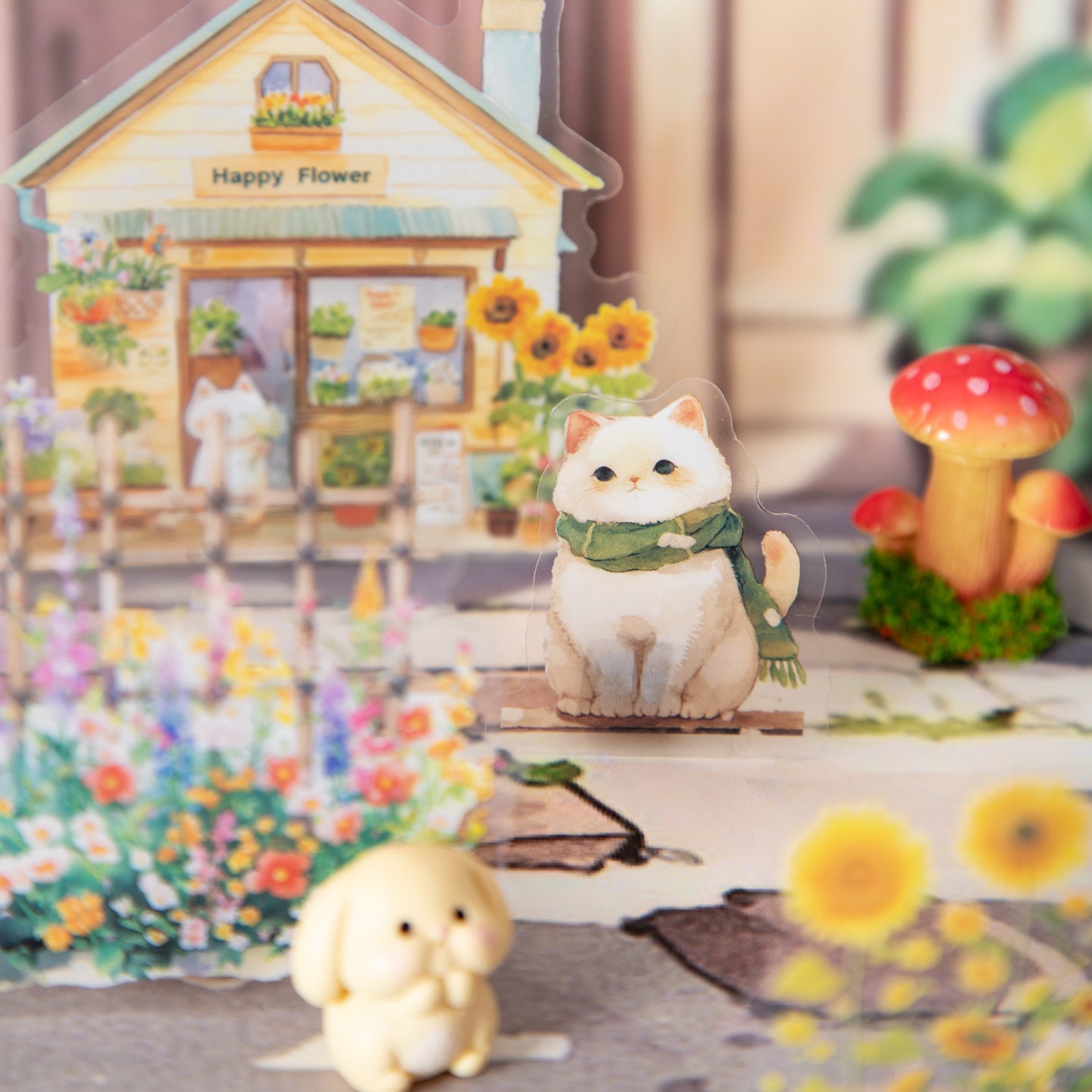 13 Pcs Animal Shop Store PET Stickers DWSD