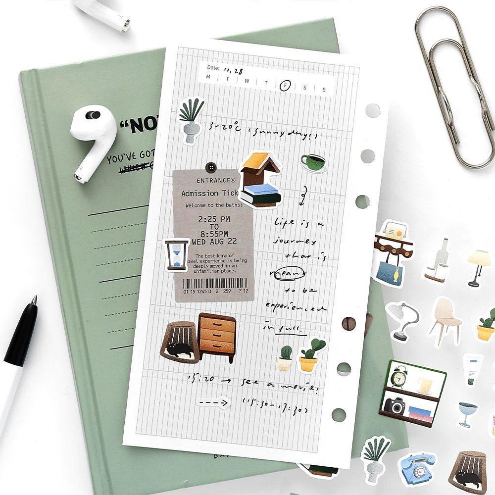 1 Sheet Planner Journal Stickers XCGX