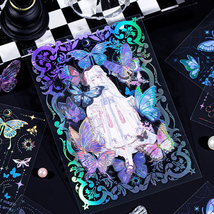 2 Pcs Butterfly PET Stickers FMXD