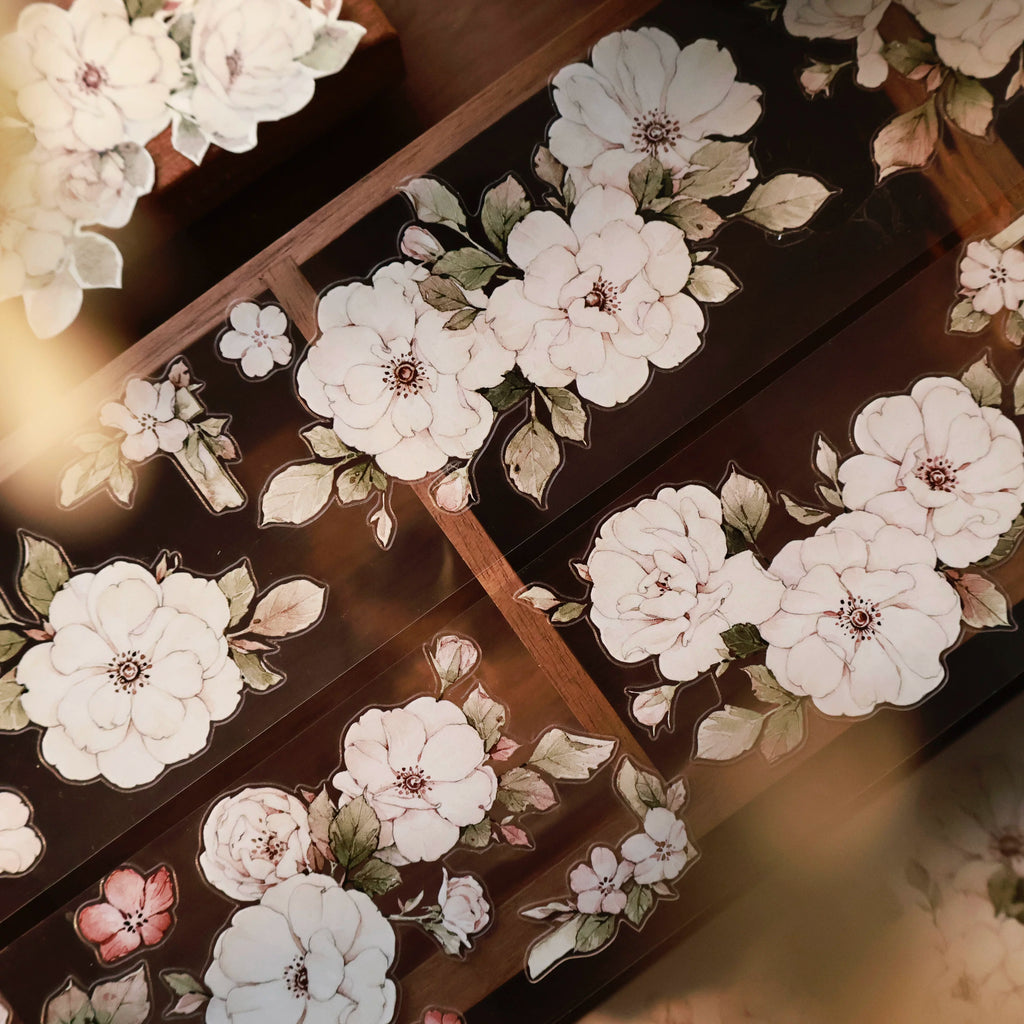 Floral Decorative Tape Rolls- Moonlight Eglantine