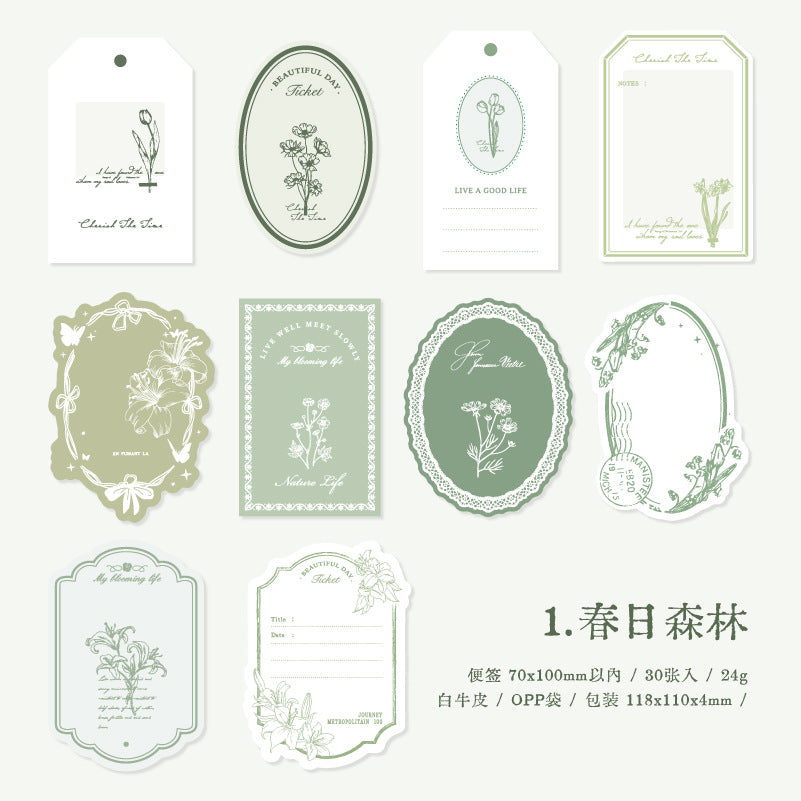 30 Pcs Nature Notepad Paper SJSL