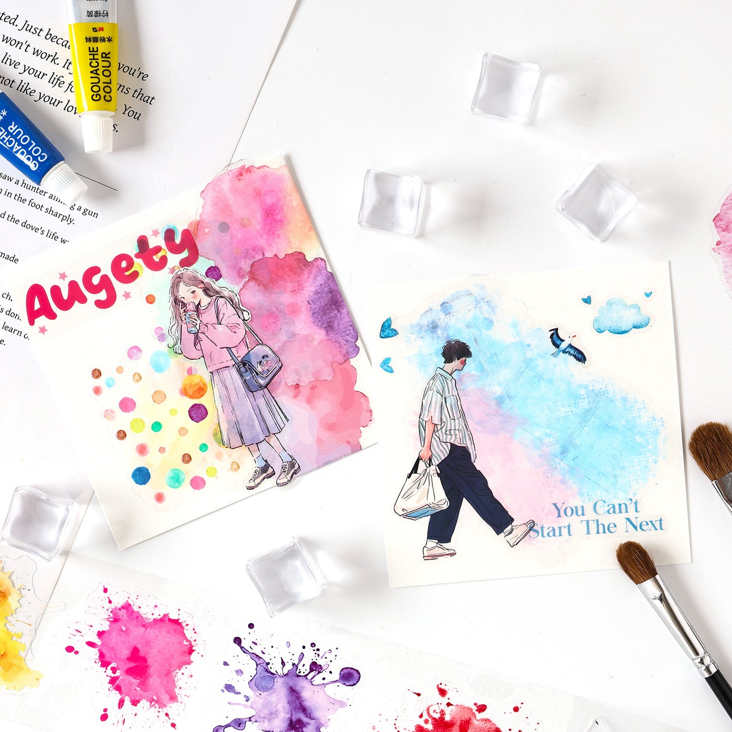 4 Rolls Colorful Art PET Tapes Kit BFCY