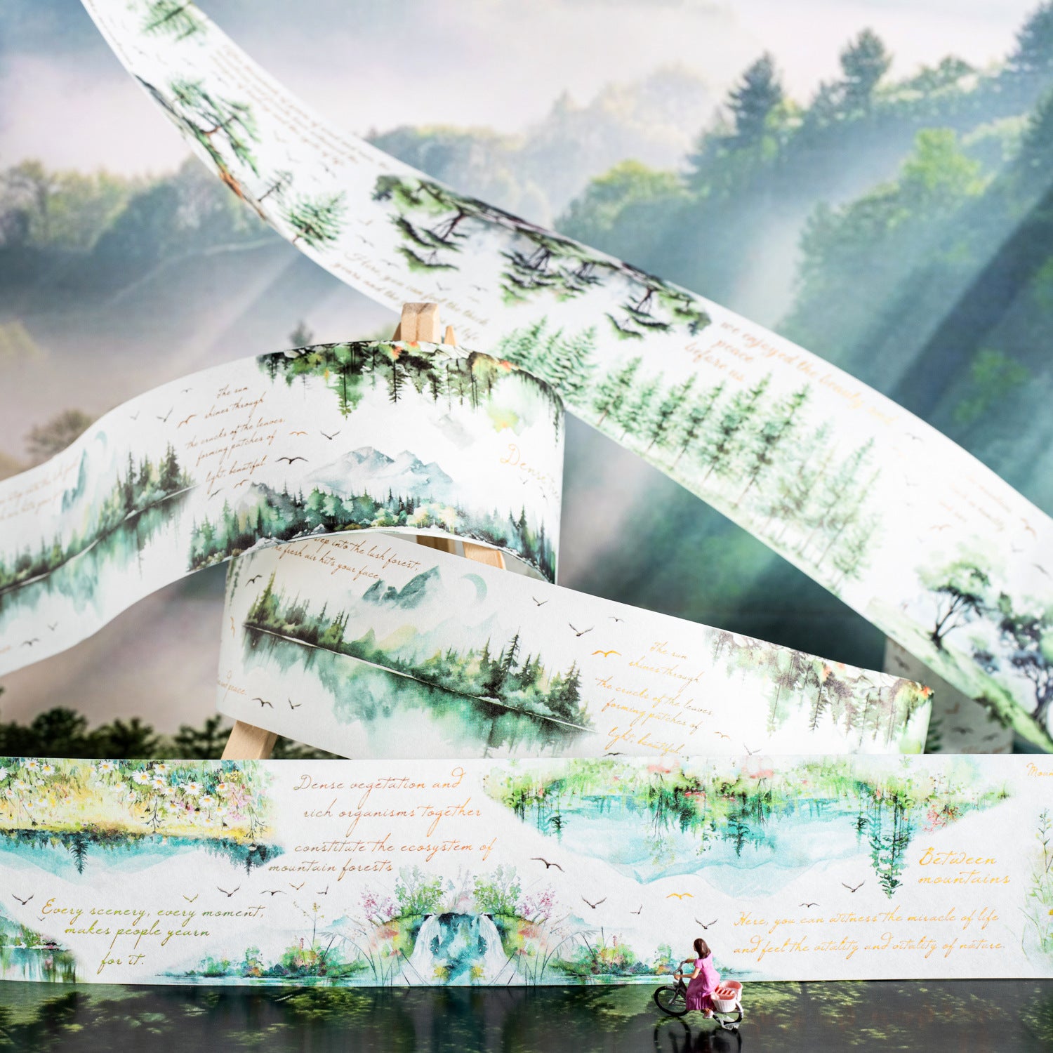 1 Roll Seasonal Forest Landscape Washi Tape CZSLJDS