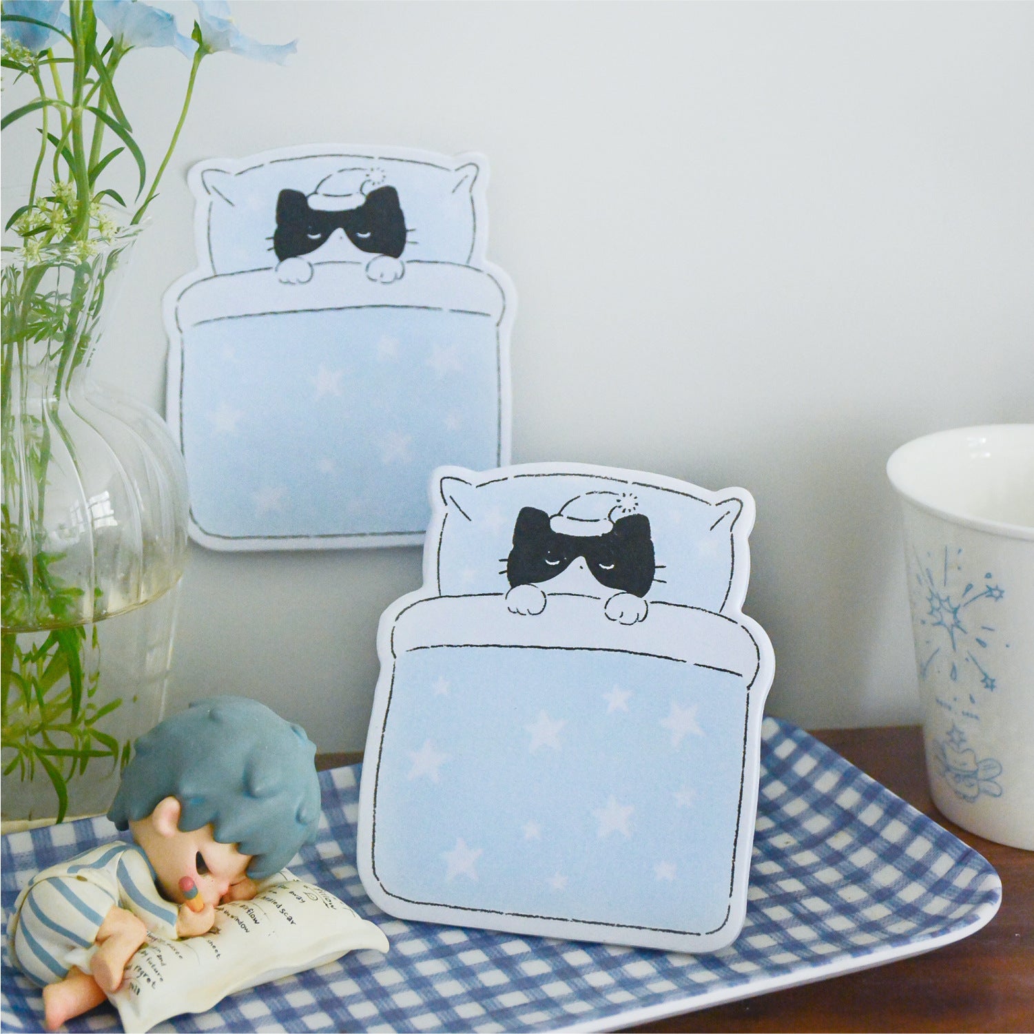 Kawaii Cozy Cat Life Die-Cut Sticky Notes - Study
