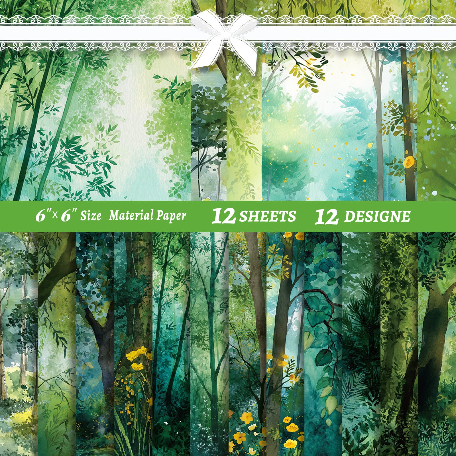 6 inch Forest Scrapbook Paper Pad PA829