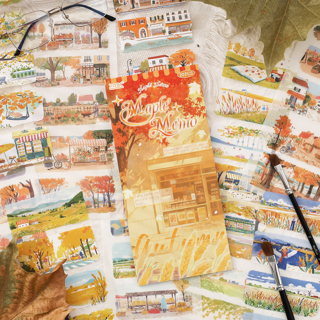 20 Sheets Seasonal Landscape Stickers Book SJZS