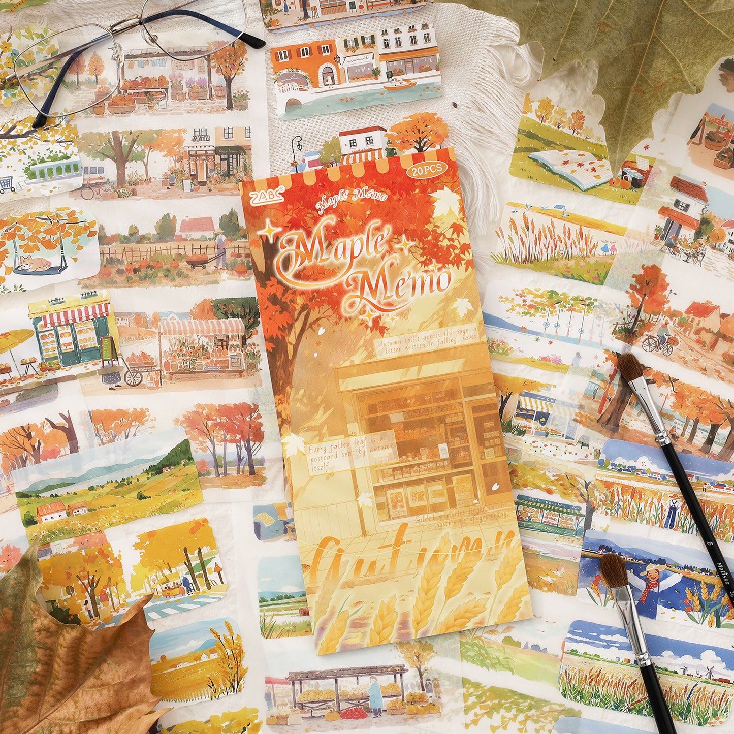 20 Sheets Seasonal Landscape Stickers Book SJZS