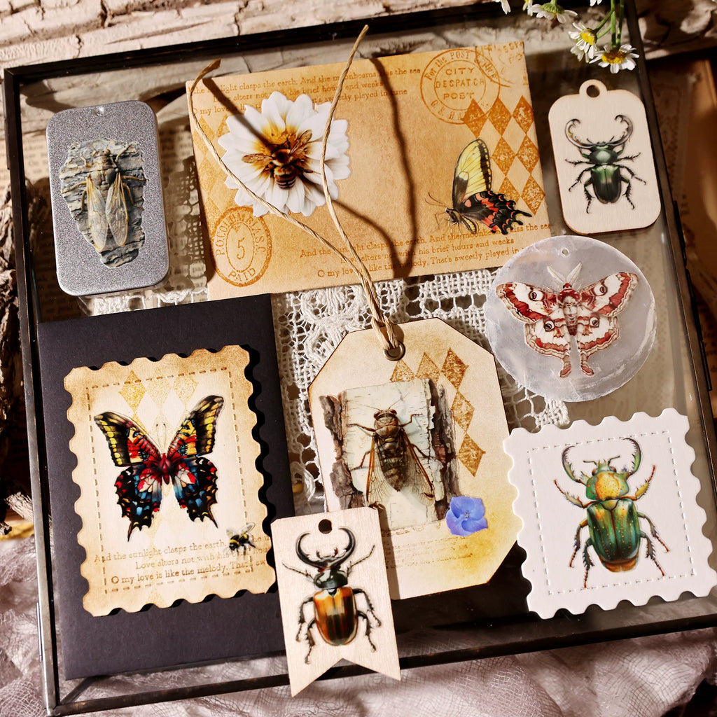 2 Sheets Waterproof Rub on Stickers - Insects