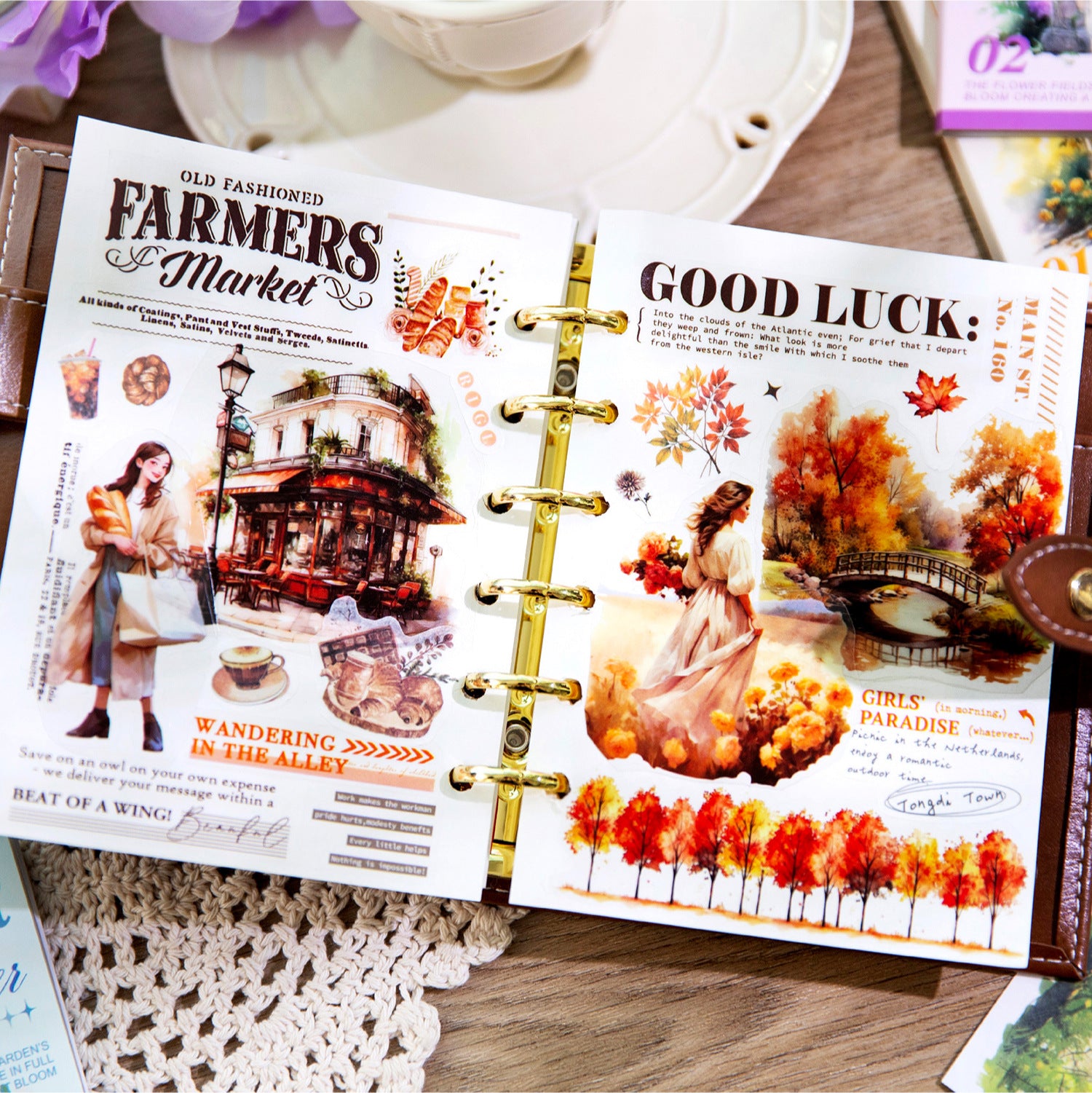 20 Sheets PET Garden Stickers Book YYHT