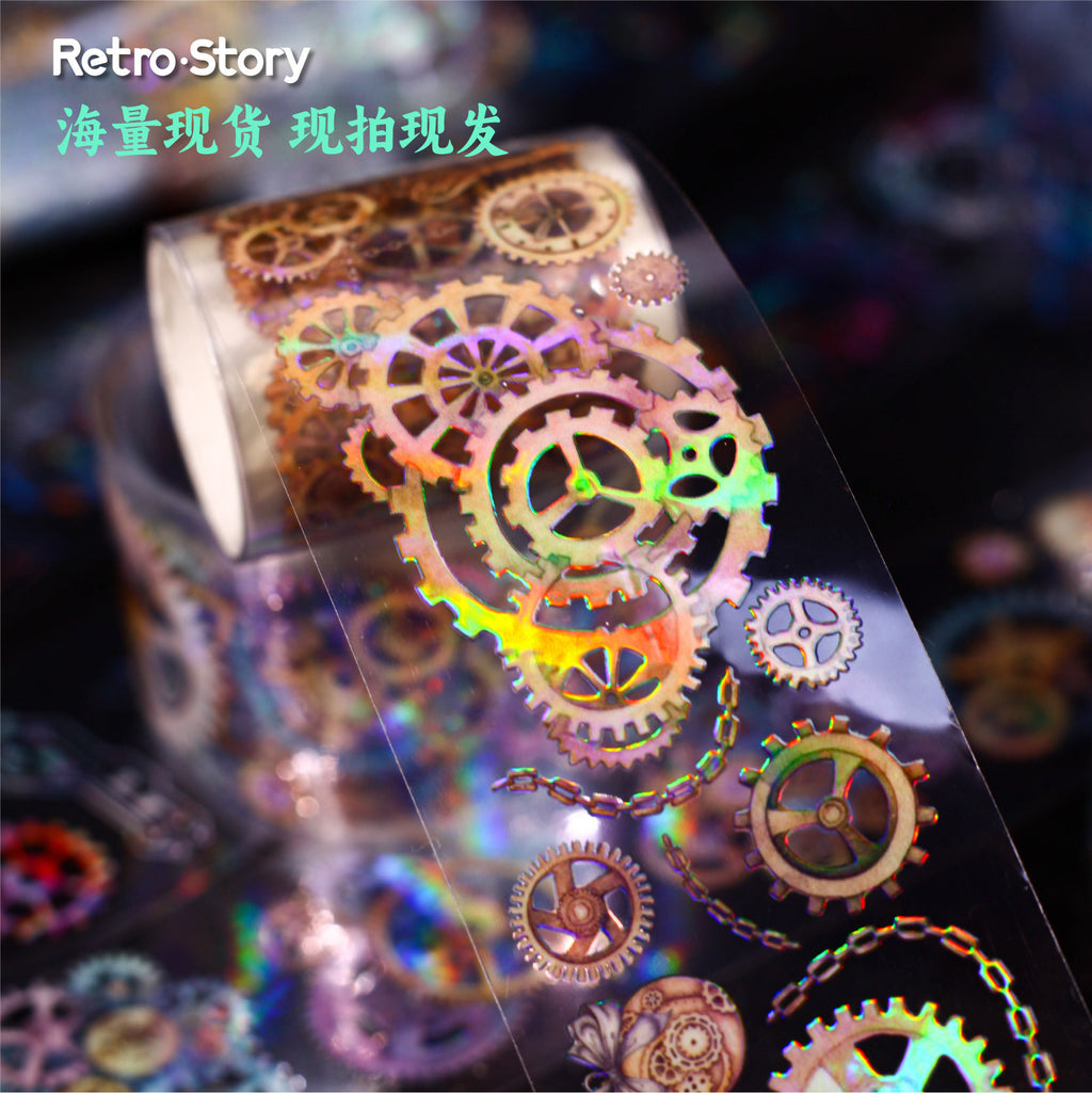 1 Roll Mechanical Gears Themed PET Tape CLKXQ