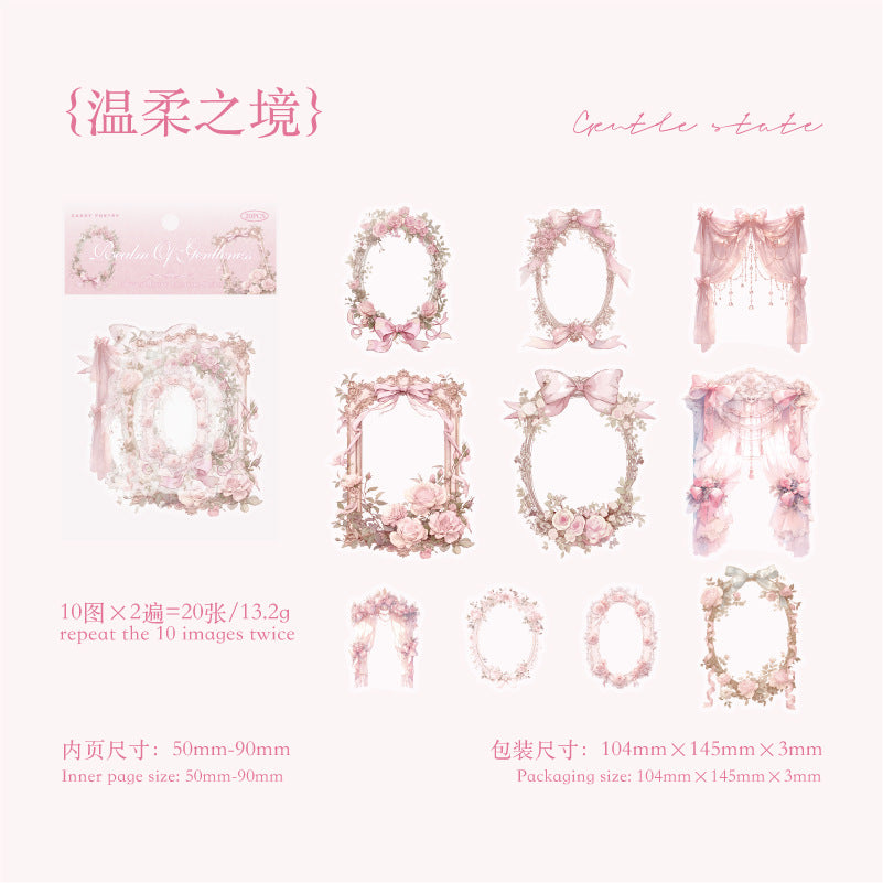 20 Pcs Floral Door PET Stickers HJBWG
