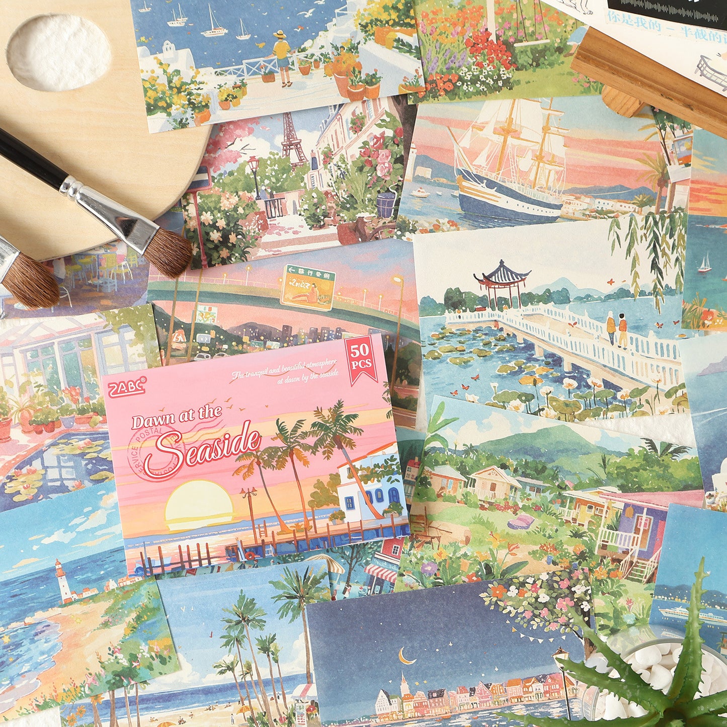 50 Sheets Watercolor Landscape Journal Paper ZYHG