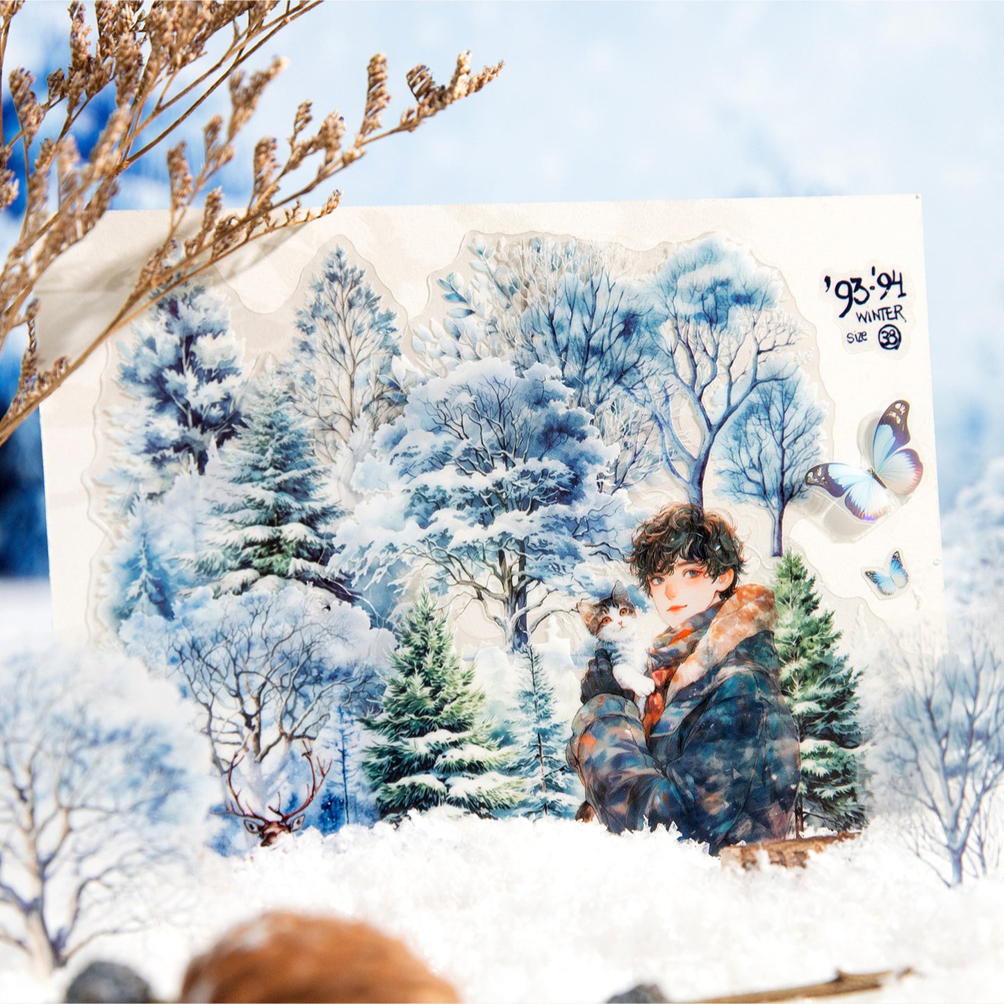 16 Pcs Winter Tree Stickers SLGH