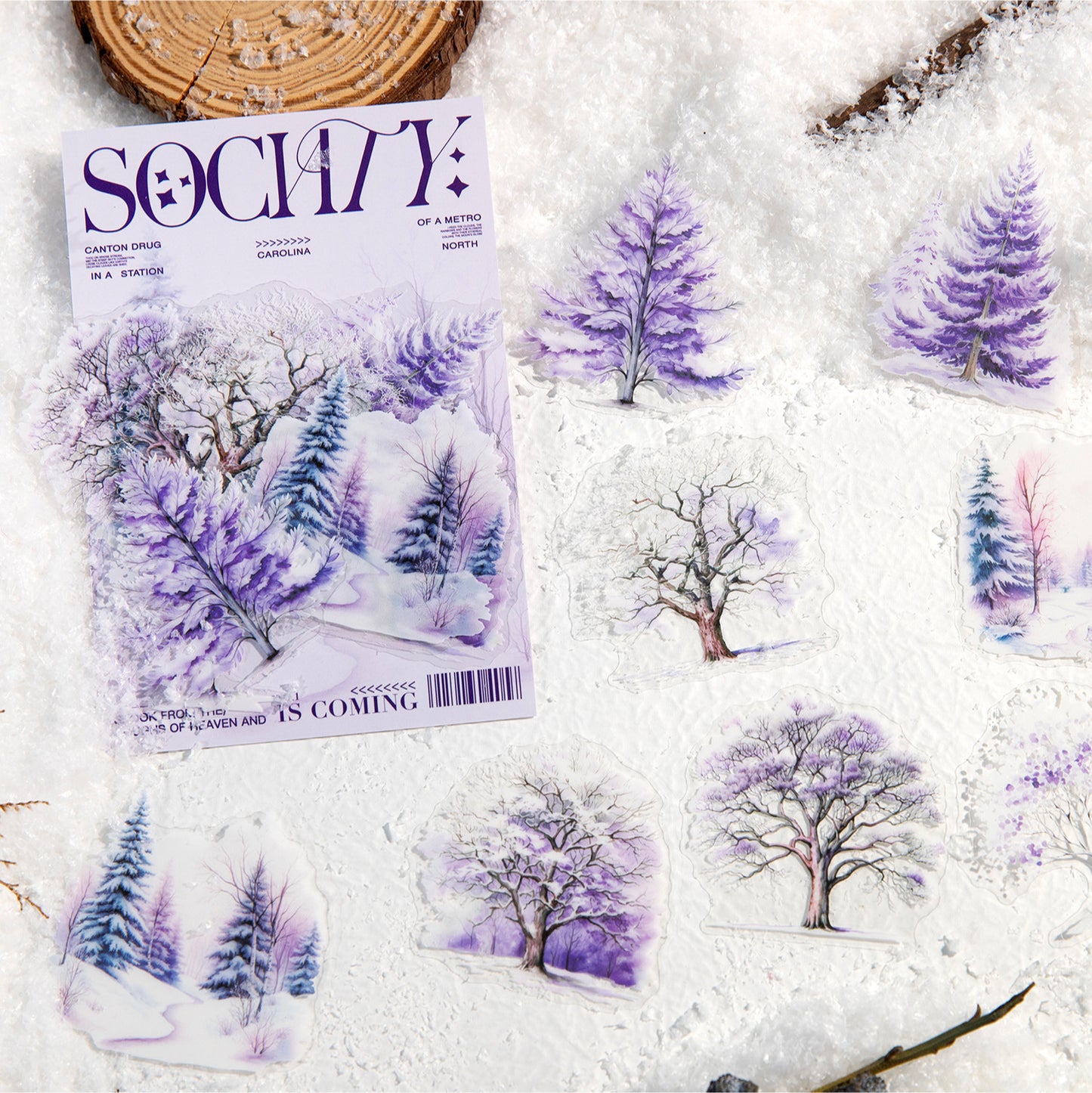 16 Pcs Winter Tree Stickers SLGH