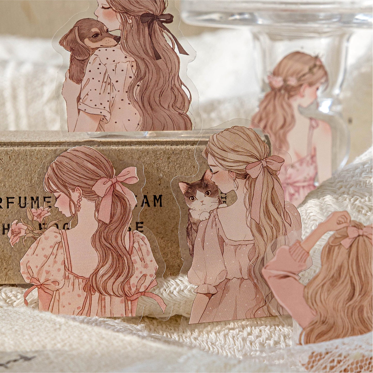 30Pcs Girl Turning Moment PET Stickers ZSSK