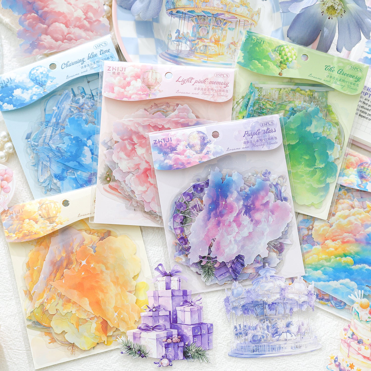15 Pcs Fantasy Festival Theme PET Stickers FMLY