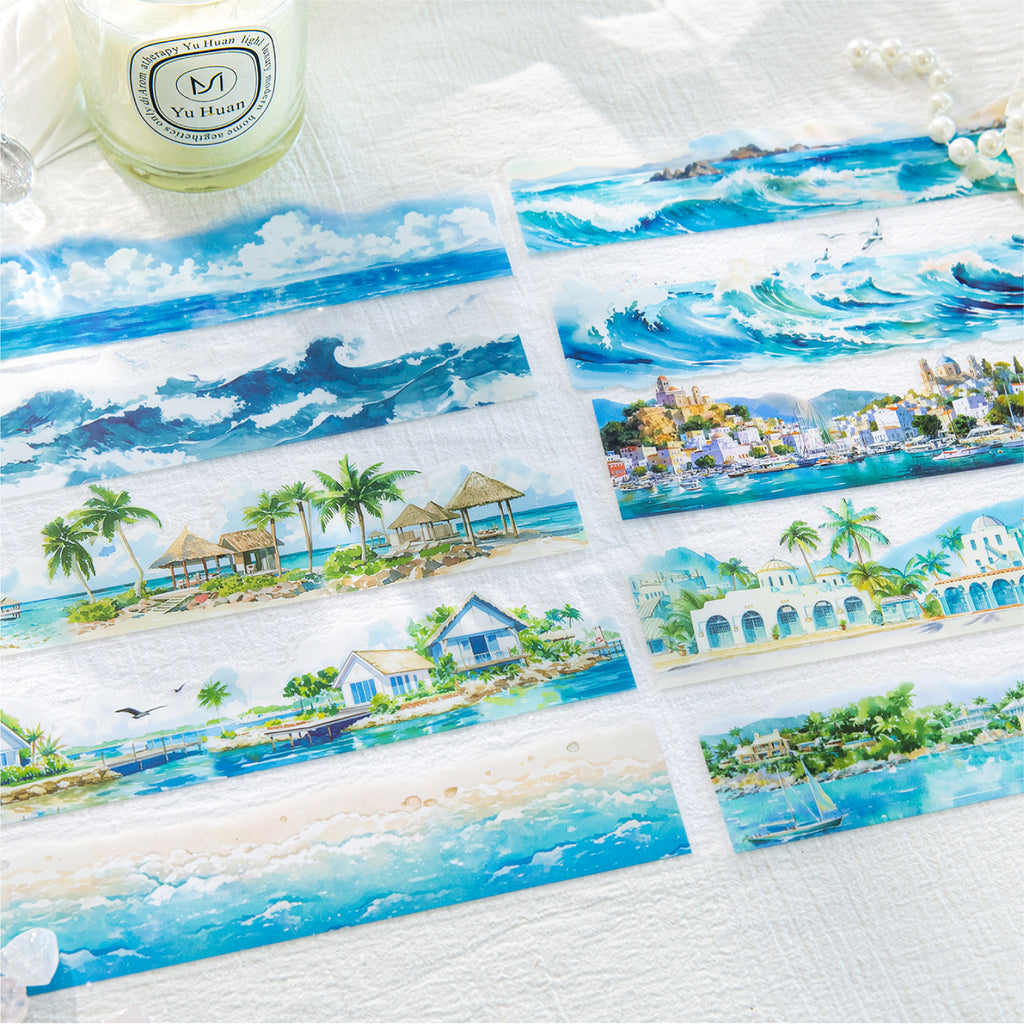 10 Pcs Travel Landscape PET Stickers ZWZRCS