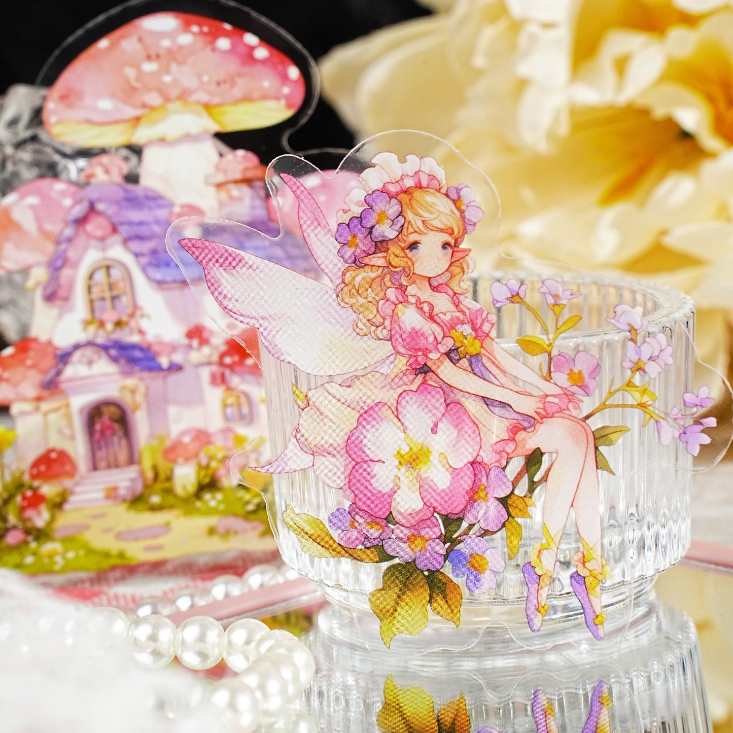 15 Pcs Flower Fairy PET Stickers HXZZG