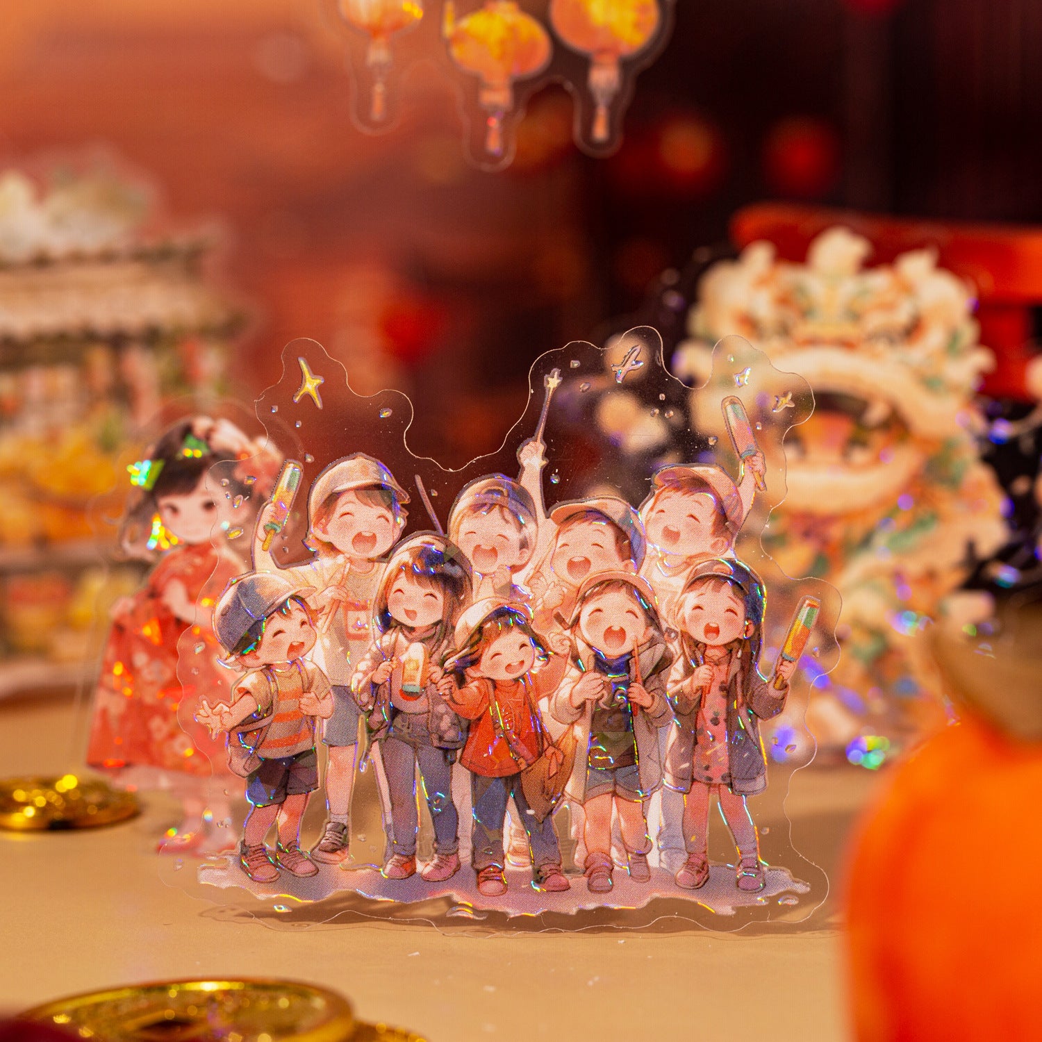 15 Pcs Holographic Childhood PET Stickers DHFH