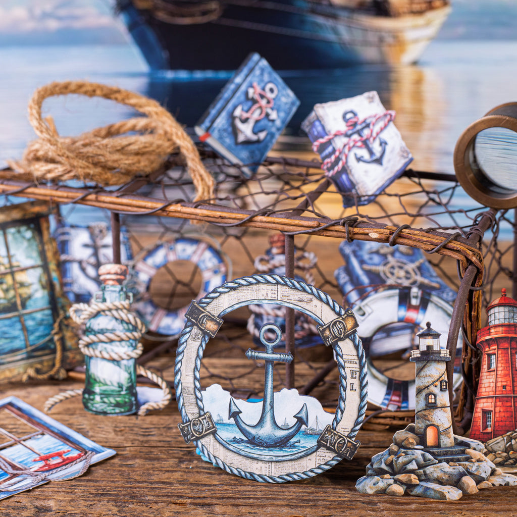15 Pcs Nautical Theme Cardstock Stickers JJSG