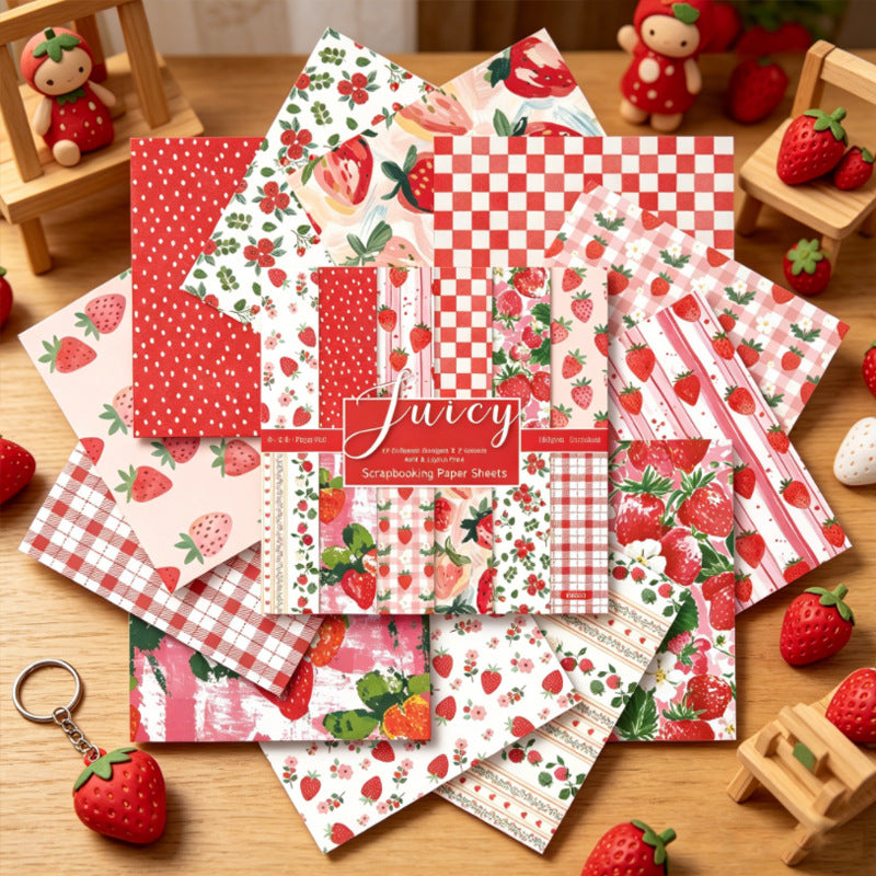 6 inch Strawberry Scrapbook Paper Pad SKP611