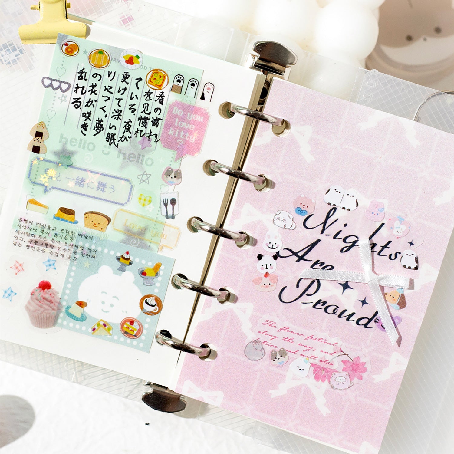 24 Sheets Cute Planner PET Stickers Book KAPD