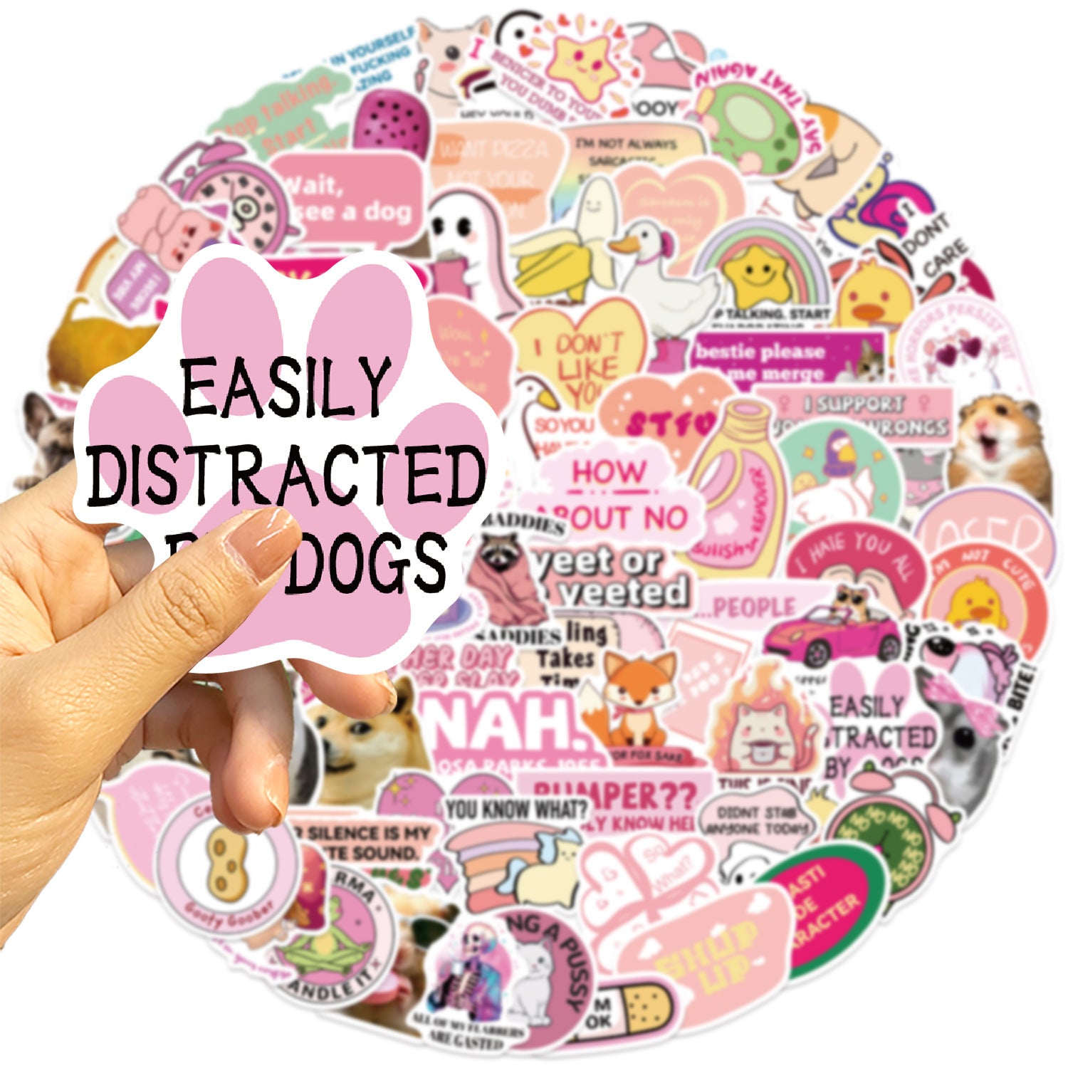 50PCS Funny Sarcastic Meme Vinyl Stickers FUN15