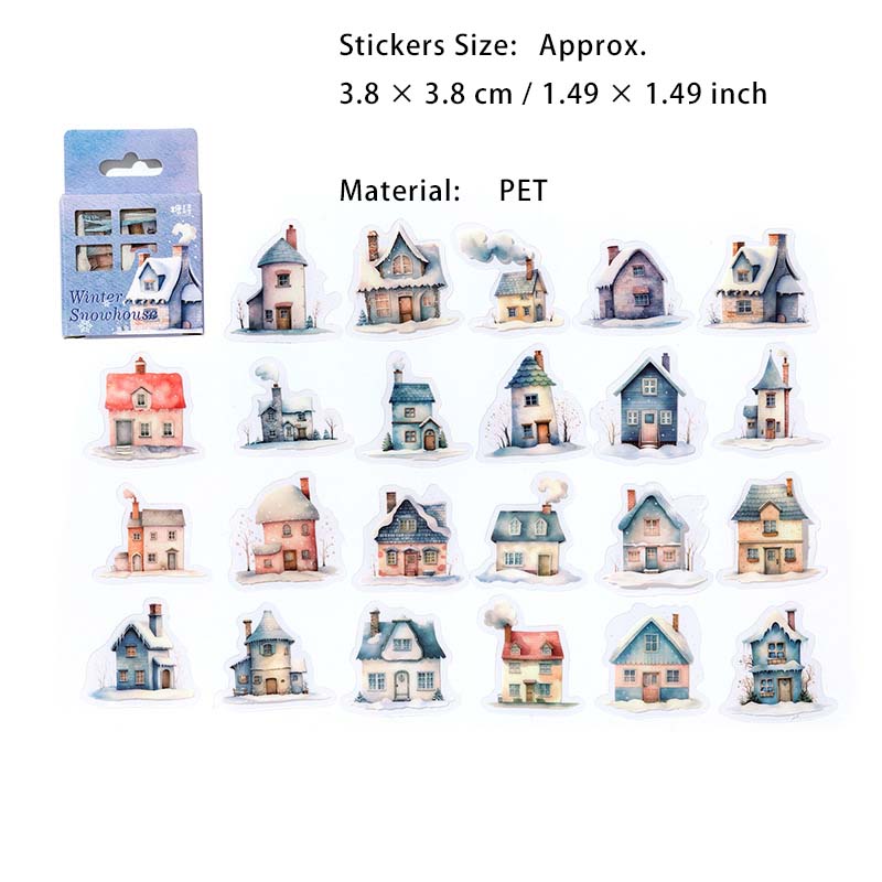 46 Pcs Tiny House PET Stickers XFZXL