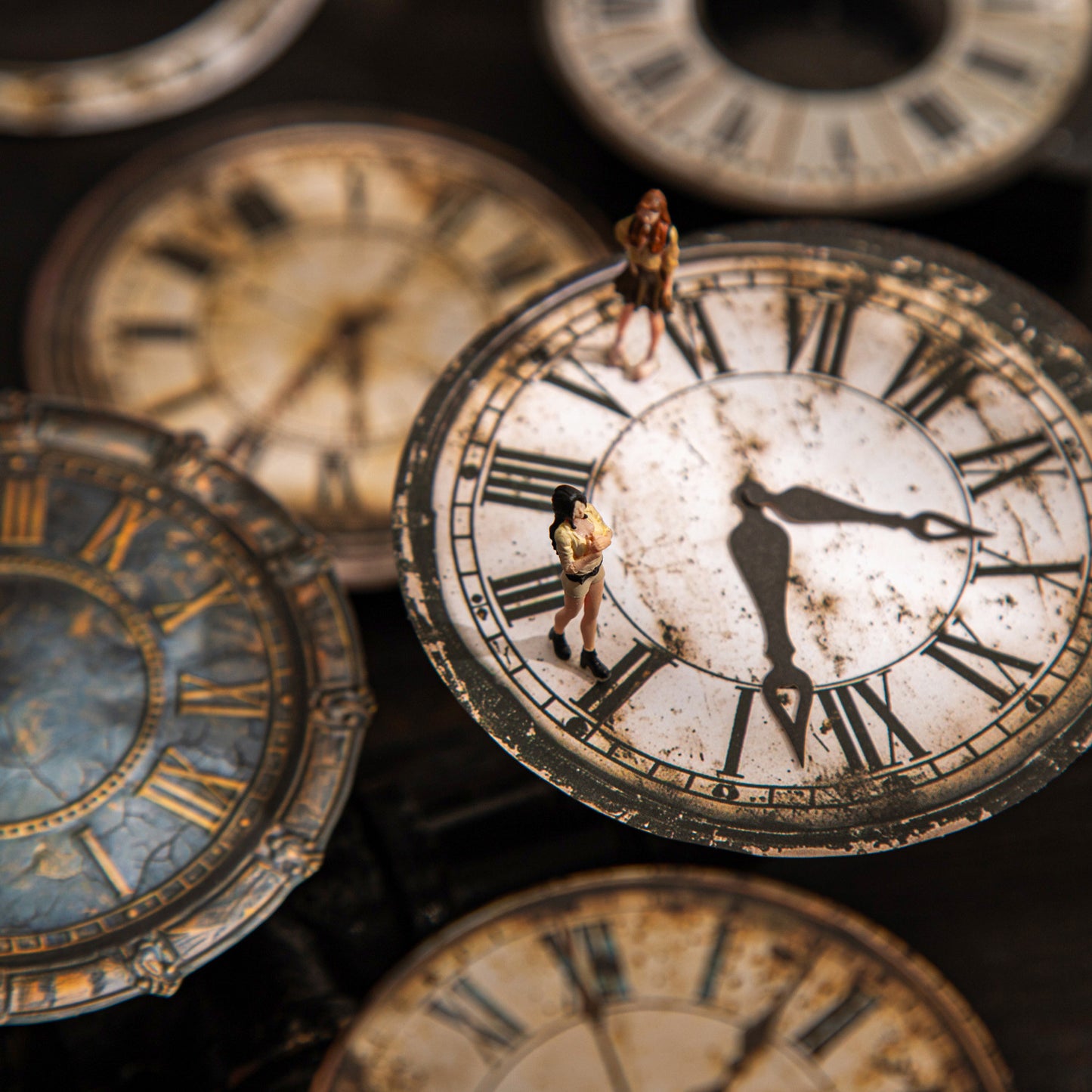 15 Pcs Vintage Clock Themed Stickers ZDSG