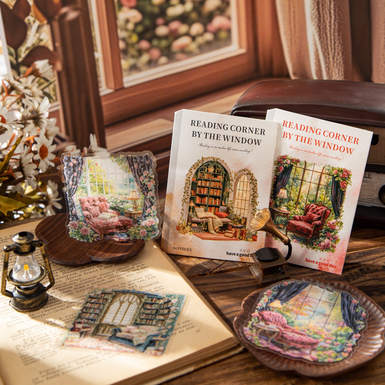 10 Pcs Reading Room Corner PET Stickers CBDSJ