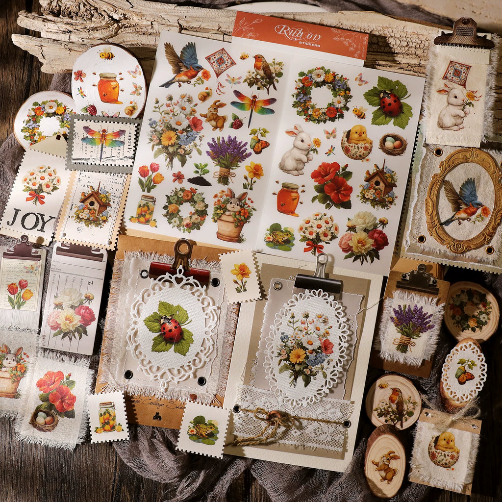 2 Sheets Rub on Stickers - Spring
