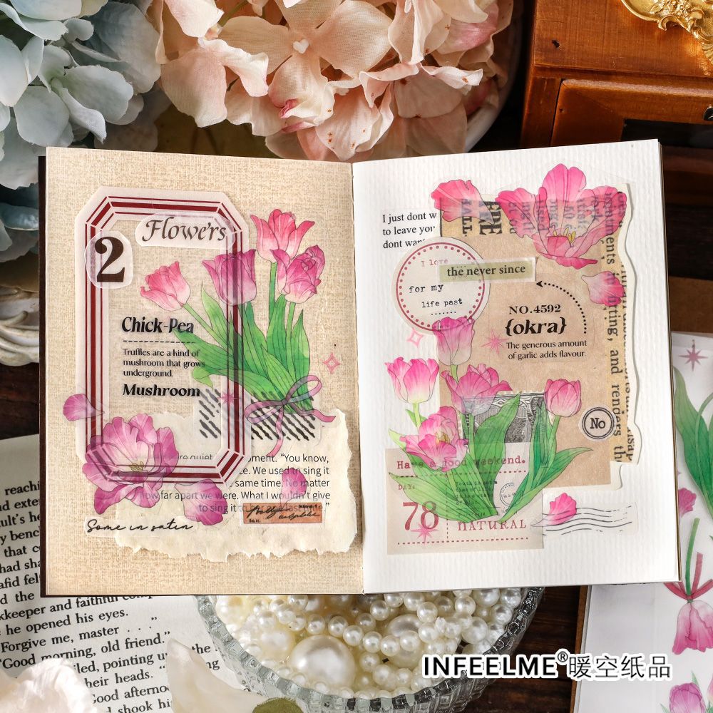 3 Pcs PET Flowers Stickers SJSY