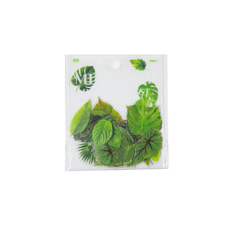40 Pcs Seasonal Leaf PET Stickers ESSZM