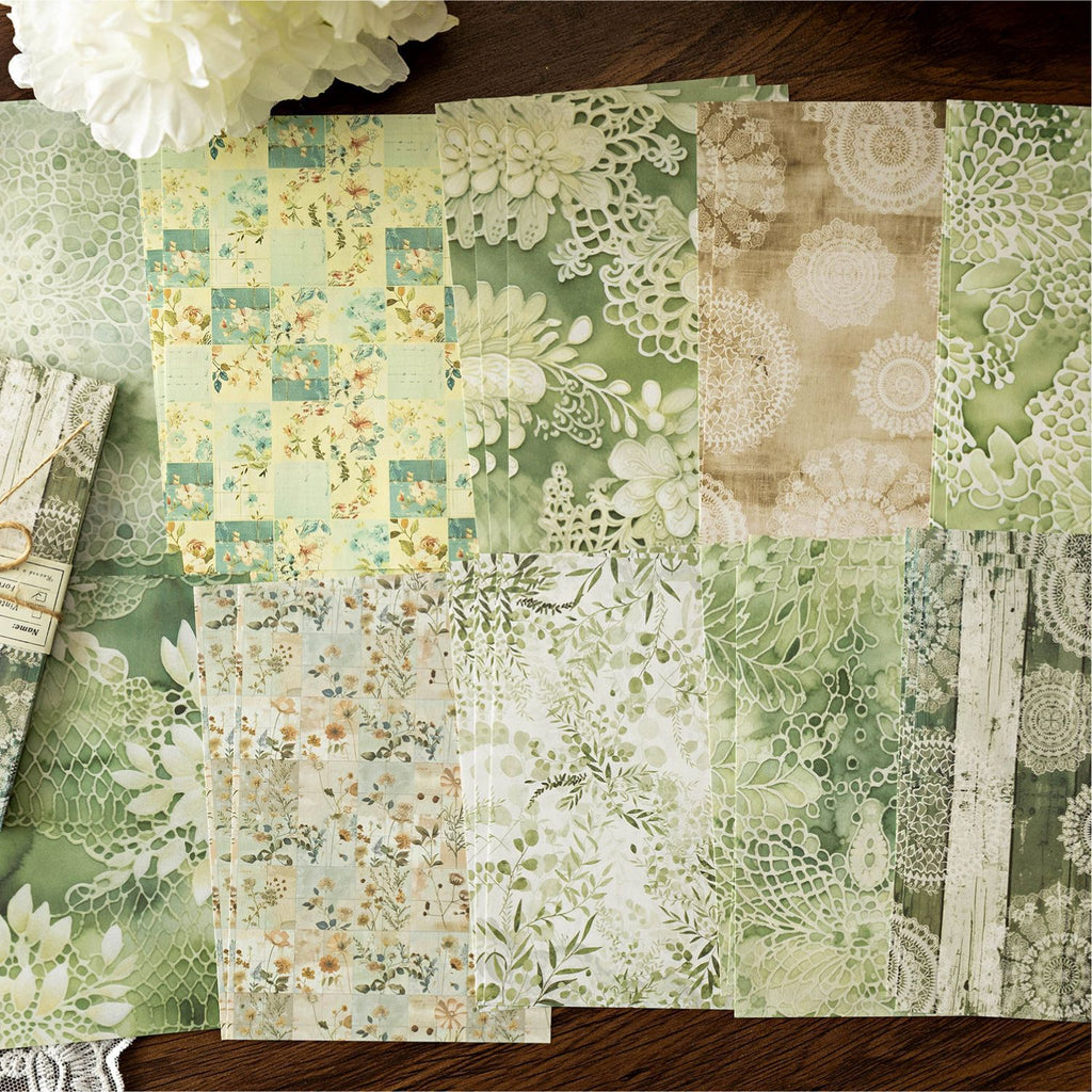 30 Pcs Vintage Floral Scrapbook Paper HQWS
