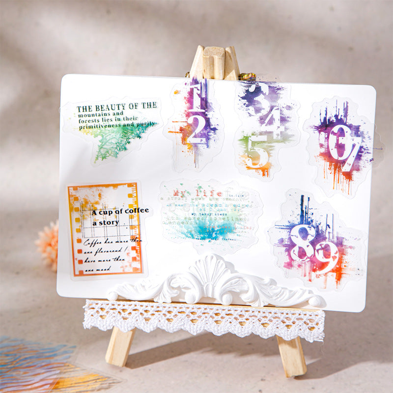 20 Pcs Watercolor Collage PET Stickers SCGS