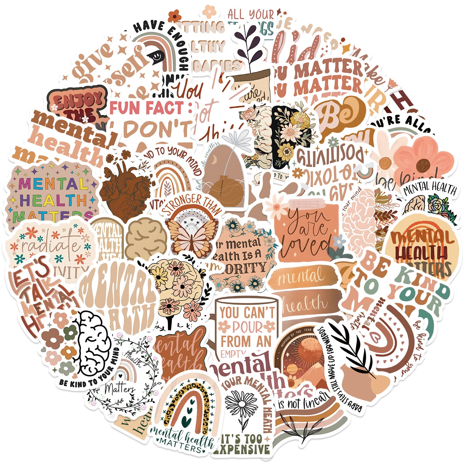 50PCS Boho Waterproof Vinyl Stickers BHO01