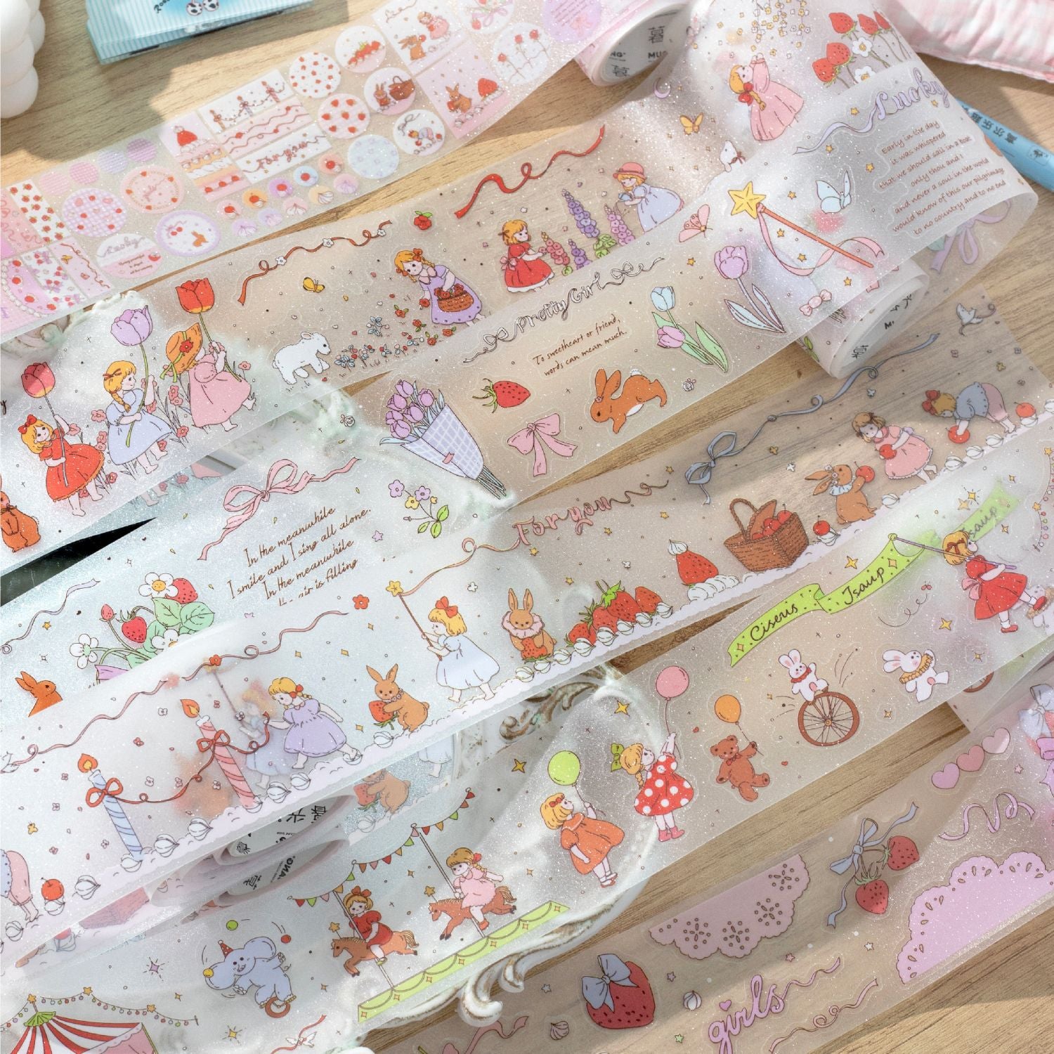 1 Roll Childhood Theme PET Stickers Tape THTWXZ