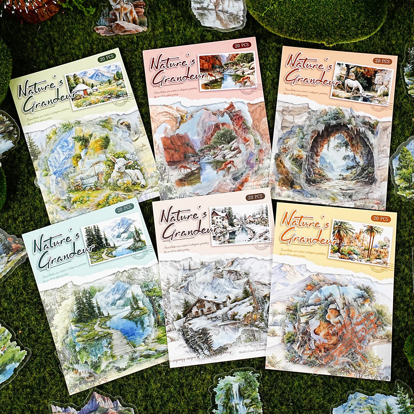 20 Pcs Wild Landscape PET Stickers SHRH