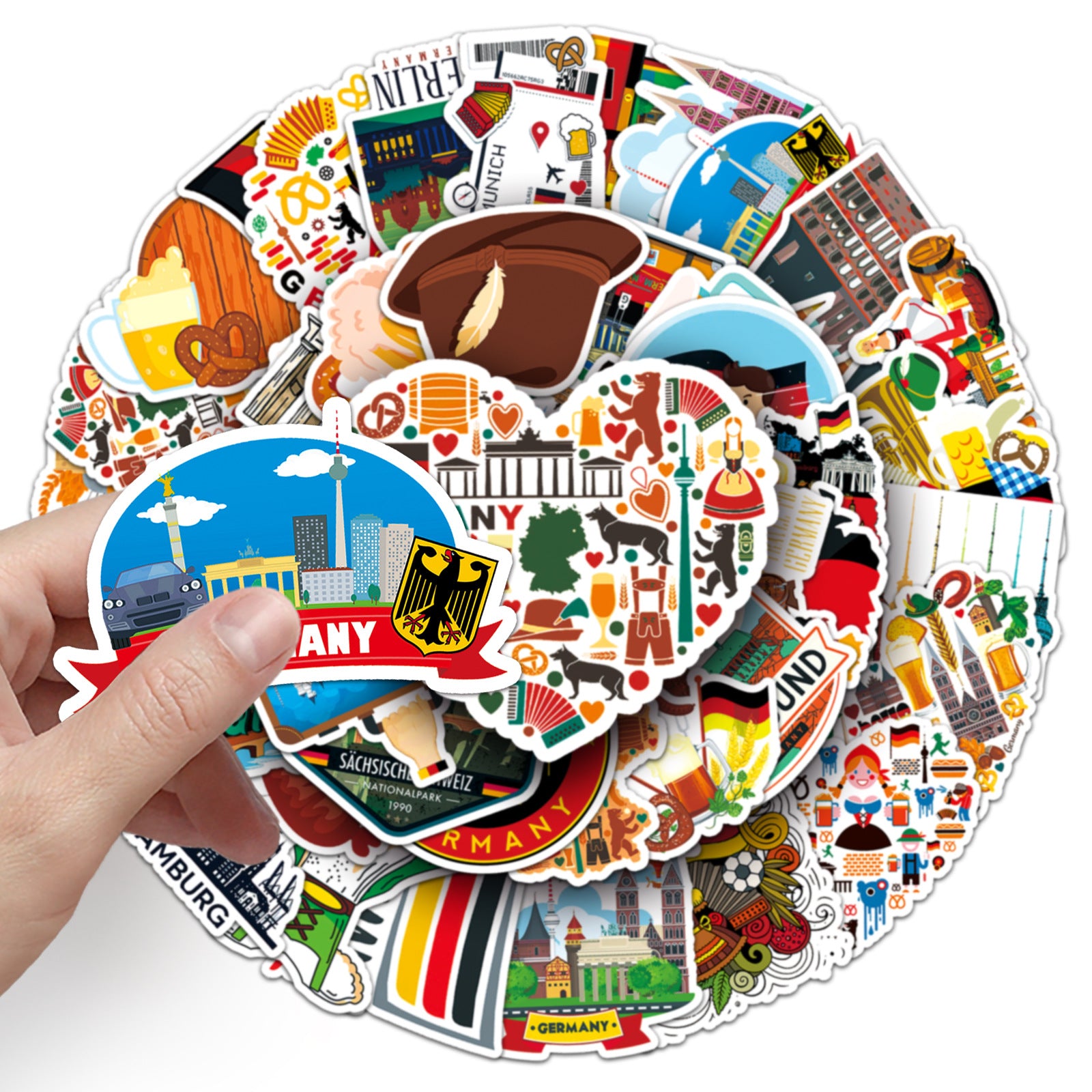 50Pcs Germany Travel Vinyl Stickers TRV05