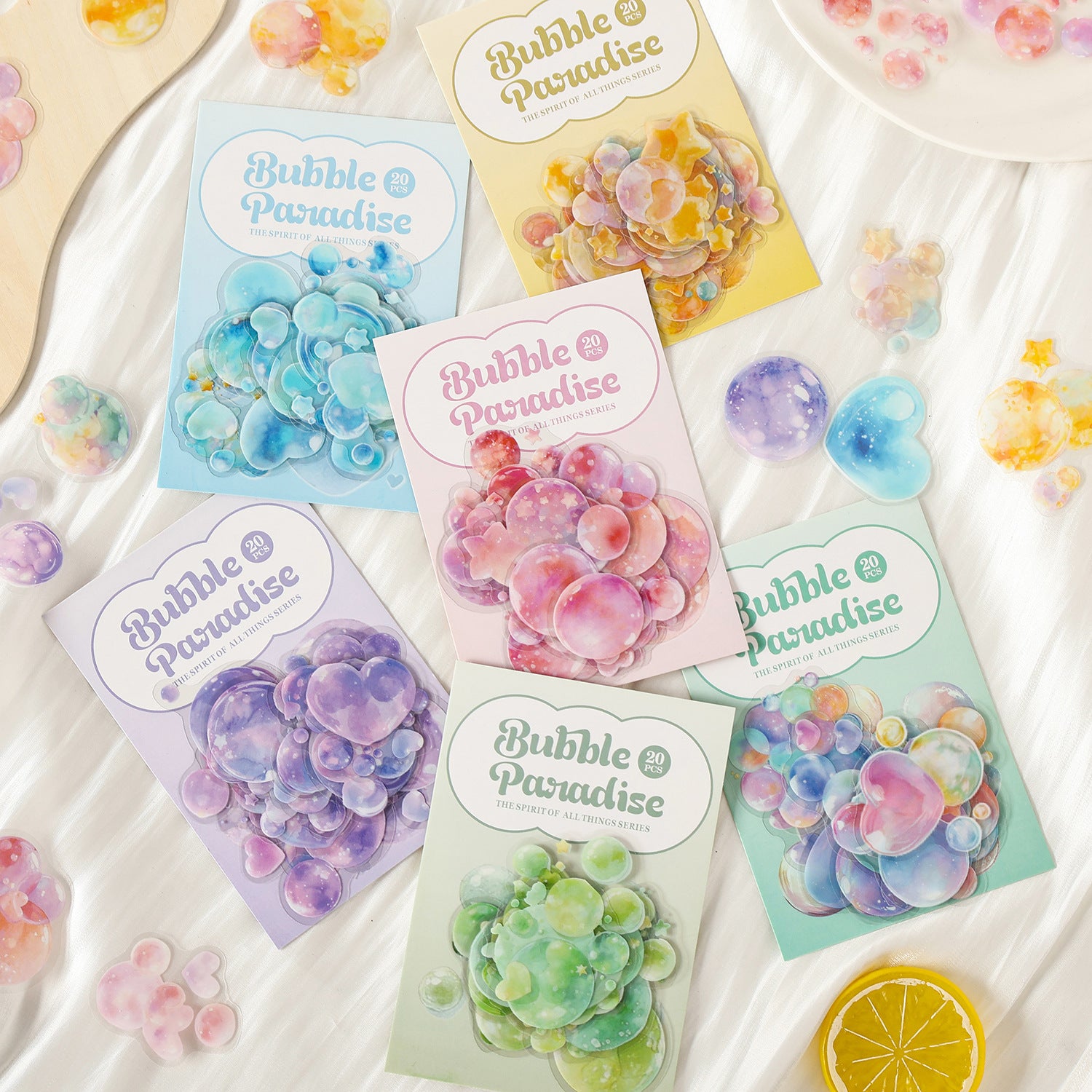 20 Pcs Fantasy Bubble PET Stickers MHPP