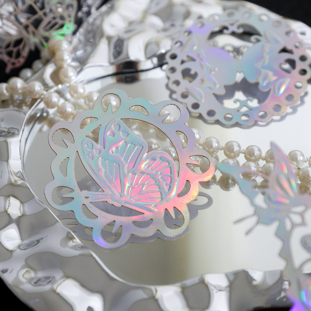 10 Pcs Holographic Hollow Cutout Paper YYMJ