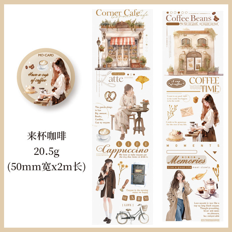 1 Roll Travelling Girl PET Stickers ZGDJJ